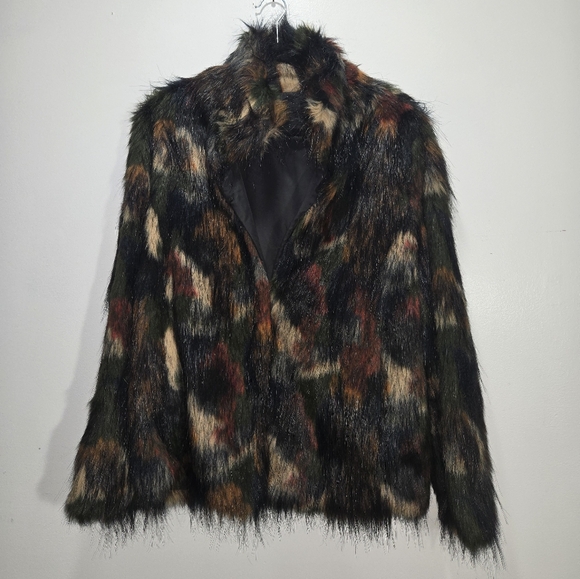 Wildflower Faux Fur Multicolor Jacket M - Picture 2 of 10
